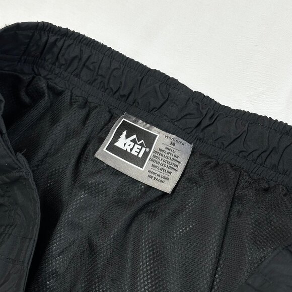 REI Womens E1 Elements Black Snow Pants Size 14 Side Zip Ski Snowboard Rain - Picture 4 of 12